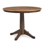 Dining Essentials - 42" Round Solid Top w/ 30"H Transitional Pedestal in Hickory and Coal - T45-42RT