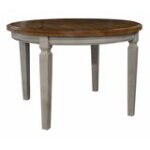 Vista Collection Solid Round Top Table in Hickory & Stone - Image 5
