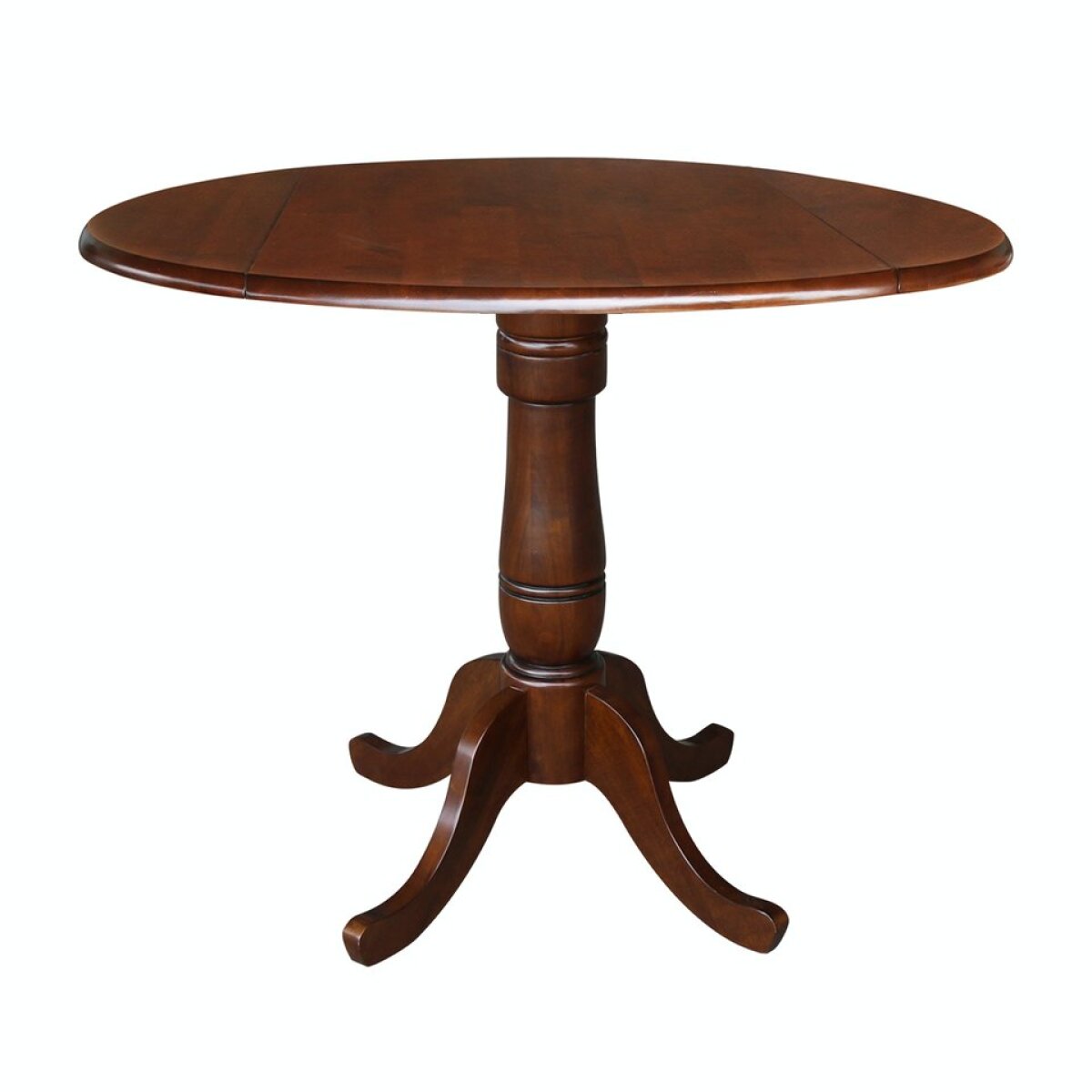 cdad72aa875eaca949de10b4356ac0e5 Dining Essentials - 42" Drop Leaf Table Top w/36"H Traditional Pedestal w/Extension in Espresso - Image 1