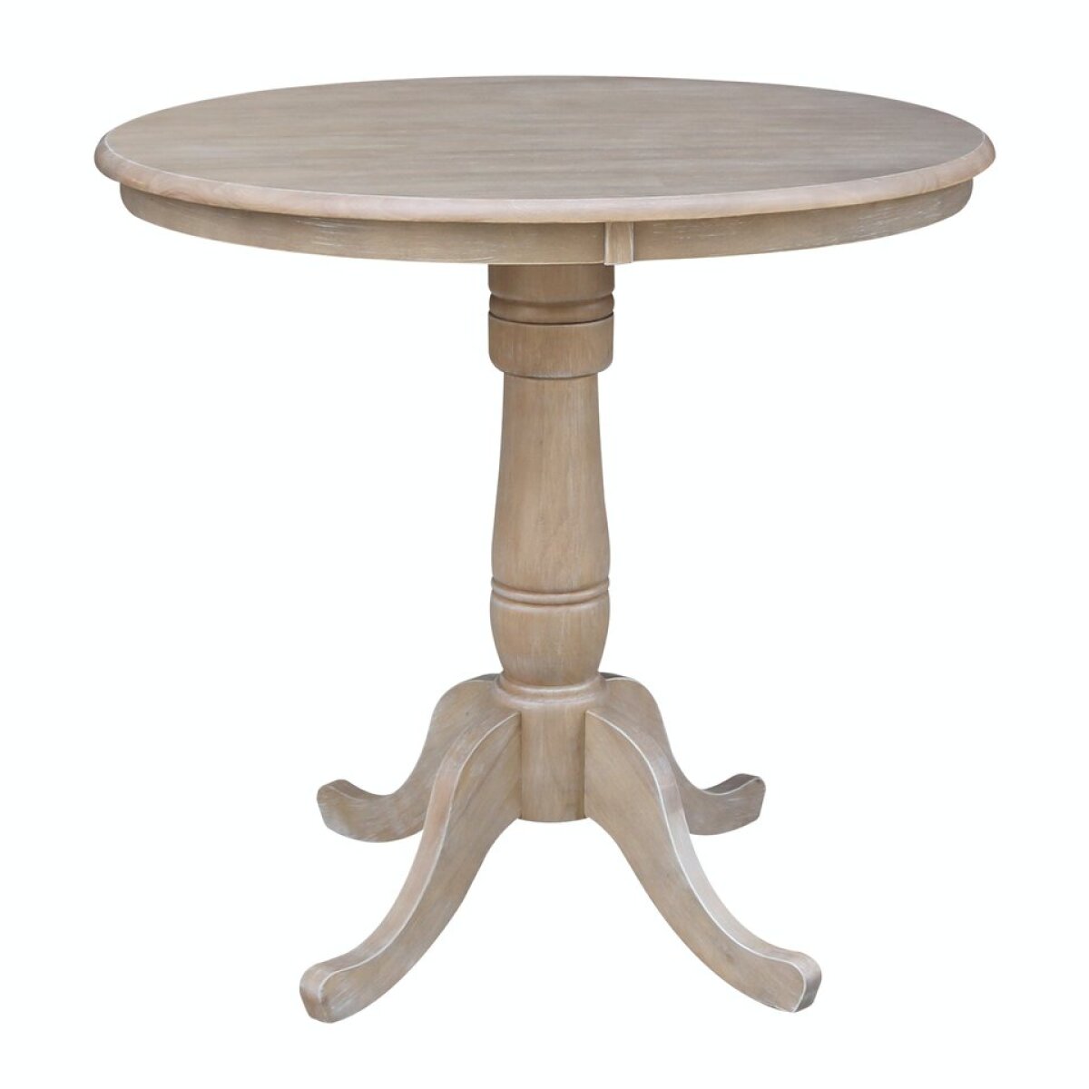 cfecb3a1abbe307c677fd0fb6def5aa7 Dining Essentials - 36'' Round Table Top w/36"H Traditional Pedestal w/ Extension in Taupe Gray - Image 1
