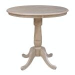 Dining Essentials - 36'' Round Table Top w/36"H Traditional Pedestal w/ Extension in Taupe Gray