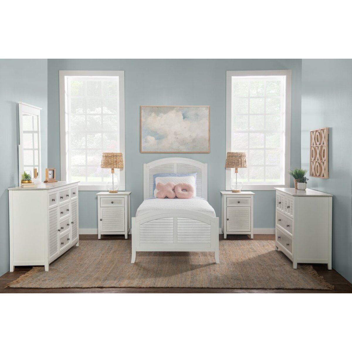 d4a42bb31fccd913e3213de5e66a7578 Tykes Bedroom - Chalk & White High Tide Arch Twin Bed - BD128-1202TH - Image 1