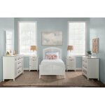 Tykes Bedroom - Chalk & White High Tide Arch Twin Bed - BD128-1202TH