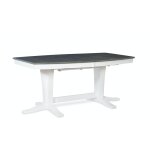 Milano Double Pedestal Extension Table in Heather Gray & White - T08-4096XXB - Image 3