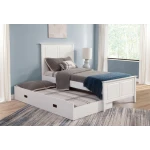 Tykes Bedroom - Pure White Lancaster Twin Trundle Bed - BD08-702TTH