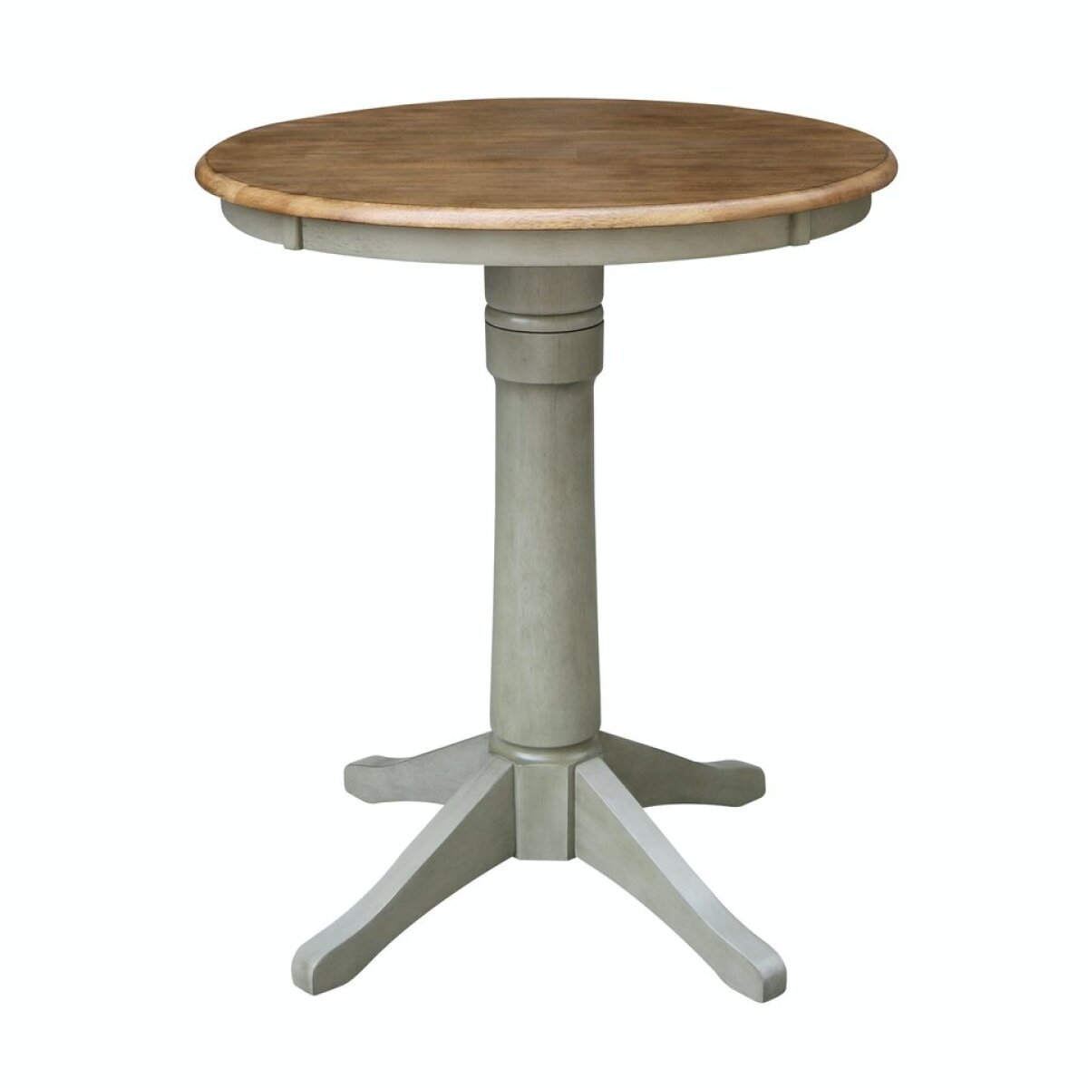 dbe6f730ee6375b945f8692468532be8 Dining Essentials - 30'' Round Table Top w/ 36" Transitional Pedestal w/ Extension in Hickory/Stone - Image 1