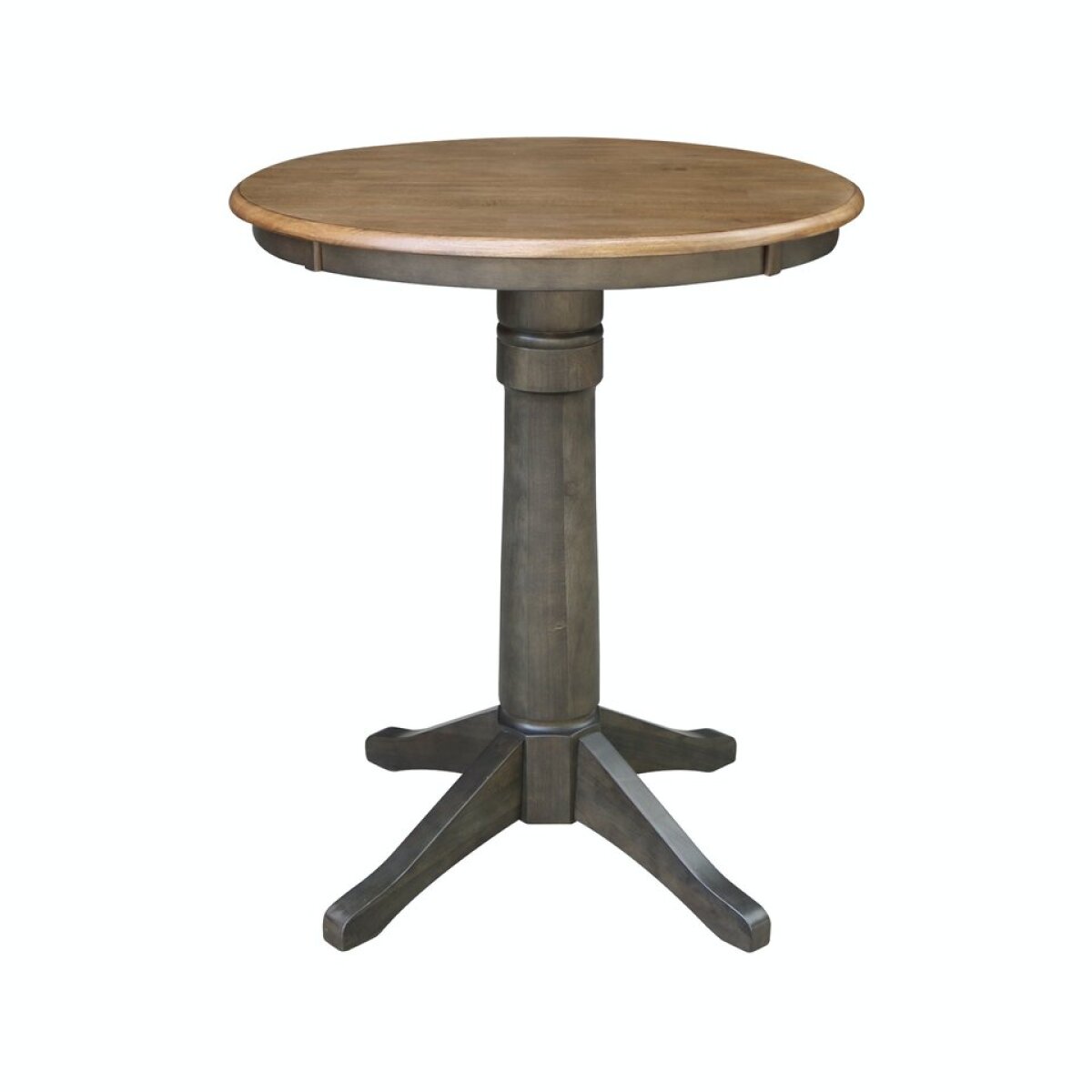 dec303371f36c2b81808bede85e133b7 Dining Essentials - 30''Round Table Top w/36"H Transitional Pedestal w/Extension in Hickory/Coal - Image 1
