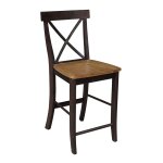 Dining Essentials - X-Back Stool in Hickory & Coal