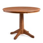 Dining Essentials - 42" Round Solid Top w/ 30"H Transitional Pedestal in Bourbon Oak - T42-42RT