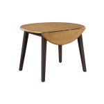 Dining Essentials - 42" Round Drop Leaf Table in Hickory & Coal