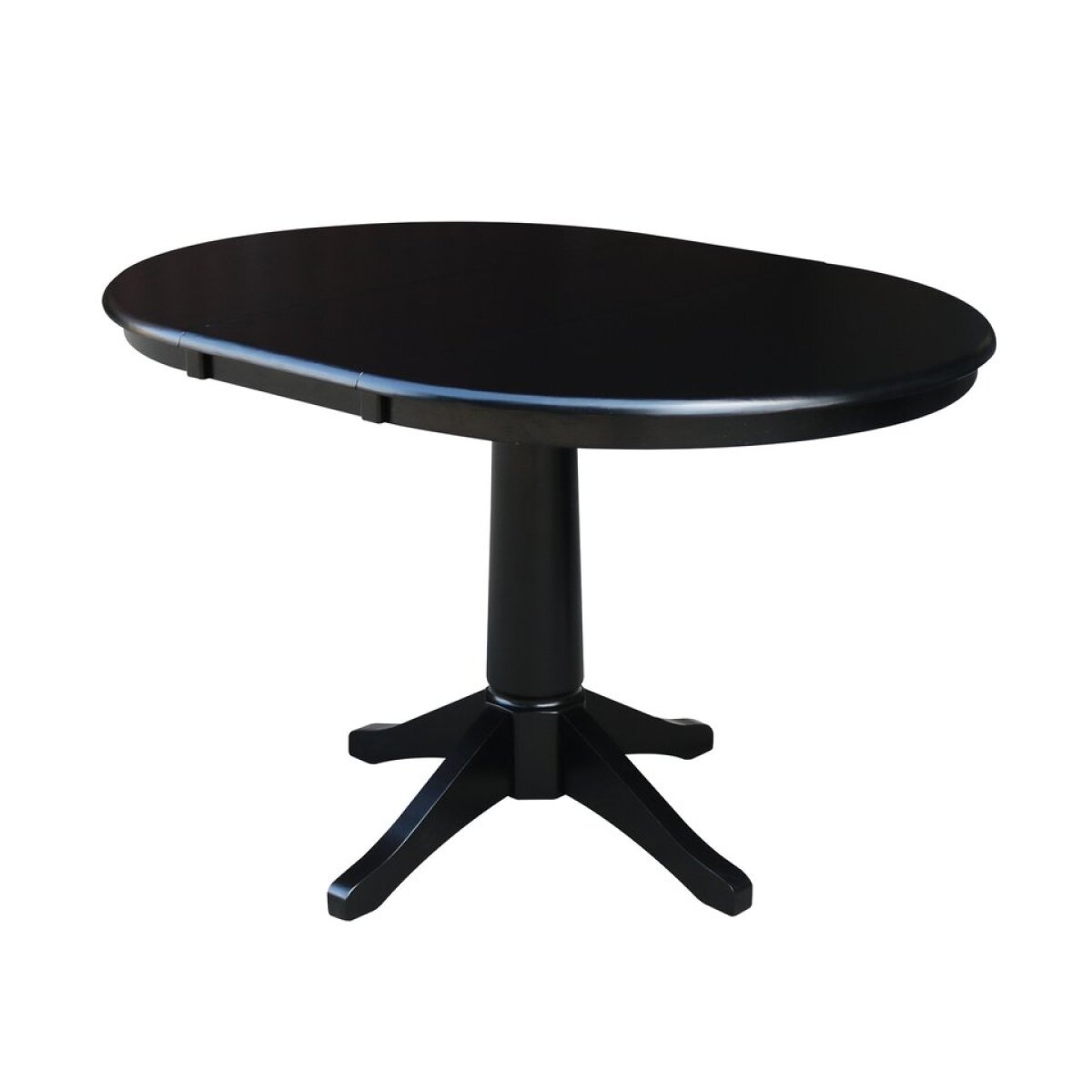 e0afd20f6a58fedb3f55ca12e00ceb8d Dining Essentials - 36" Extension Table Top w/ 30"H Transitional Pedestal in Black - Image 1