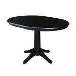 Dining Essentials - 36" Extension Table Top w/ 30"H Transitional Pedestal in Black