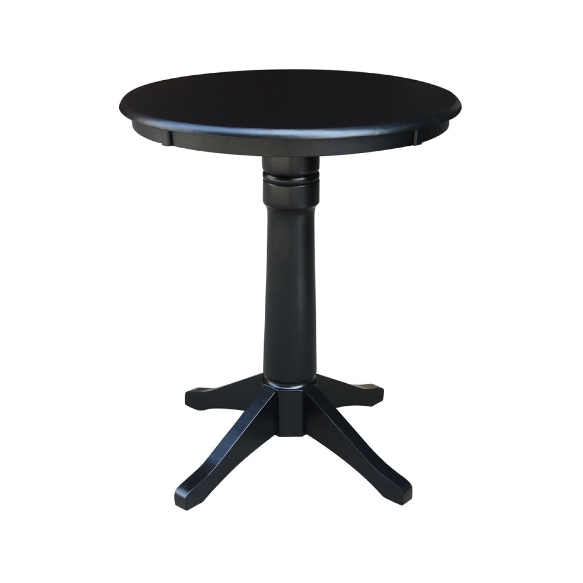 e15978def64320b6e5c6e39a3e67a852 Dining Essentials - 30'' Round Table Top w/36"H Transitional Pedestal w/Extension in Black - Image 1