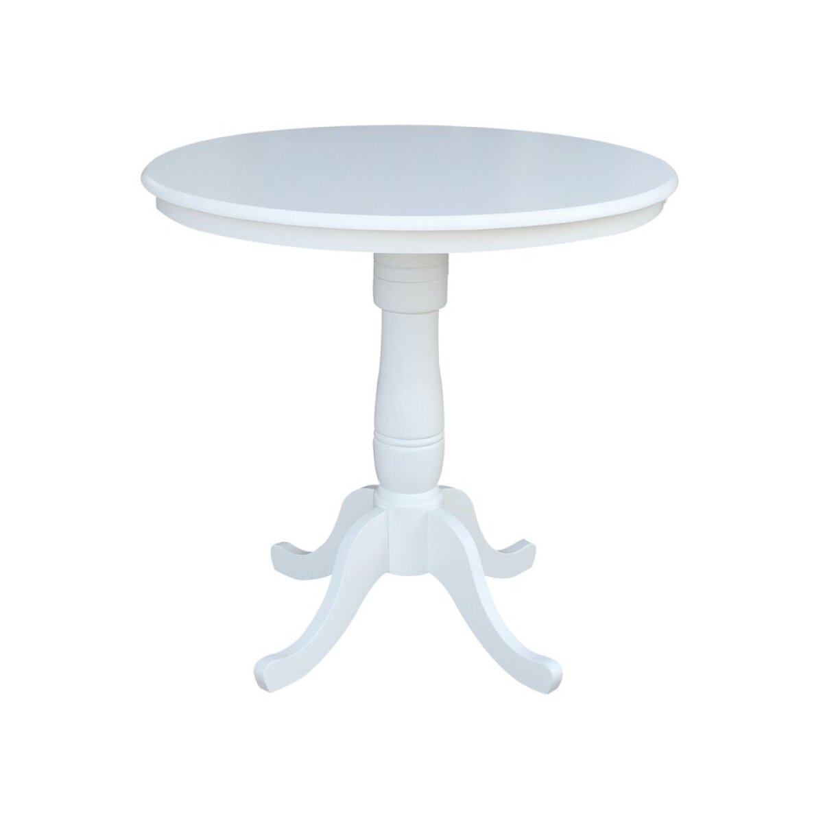 e2c0f25c405a20a92d736a74484ee534 Dining Essentials - 36'' Round Table Top w/36"H Traditional Pedestal w/ Extension in Pure White - Image 1