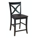 Cosmopolitan Collection - 24" Salerno Stool in Coal & Black