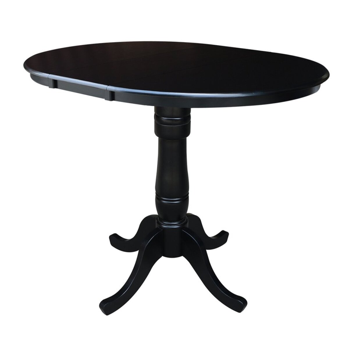 e4bda967ee9518758ebccb097e05fd6e Dining Essentials - 36" Extension Table Top w/36"H Traditional Pedestal w/Extension in Black - Image 1