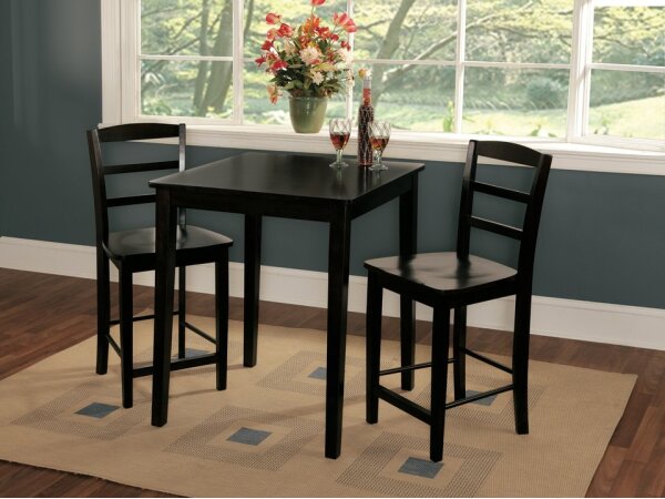 Dining Essentials - 30'' Square Table w/ 36''H Shaker Legs in Black - T46-36S - Image 3