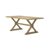 Farmhouse Live Edge Table Top w/ Farmhouse Trestle Base - T-4074A - Image 10