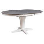 Cosmopolitan Collection - 48" x 66" Ext Top w/30"H Verona Pedestal in Heather Gray and White - T05-4866XBT