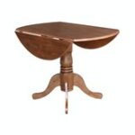 Dining Essentials - Round Drop Leaf Pedestal Table in Bourbon Oak - Image 8