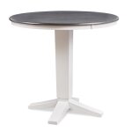 42"Round Solid Table Top w/36"H Aria Pedestal in Heather Gray and White - T08-27B-36