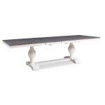Cosmopolitan Collection - Dbl Leaf Tabletop w/ Grandeur Base in Heather Gray and White - T05-42110XXA