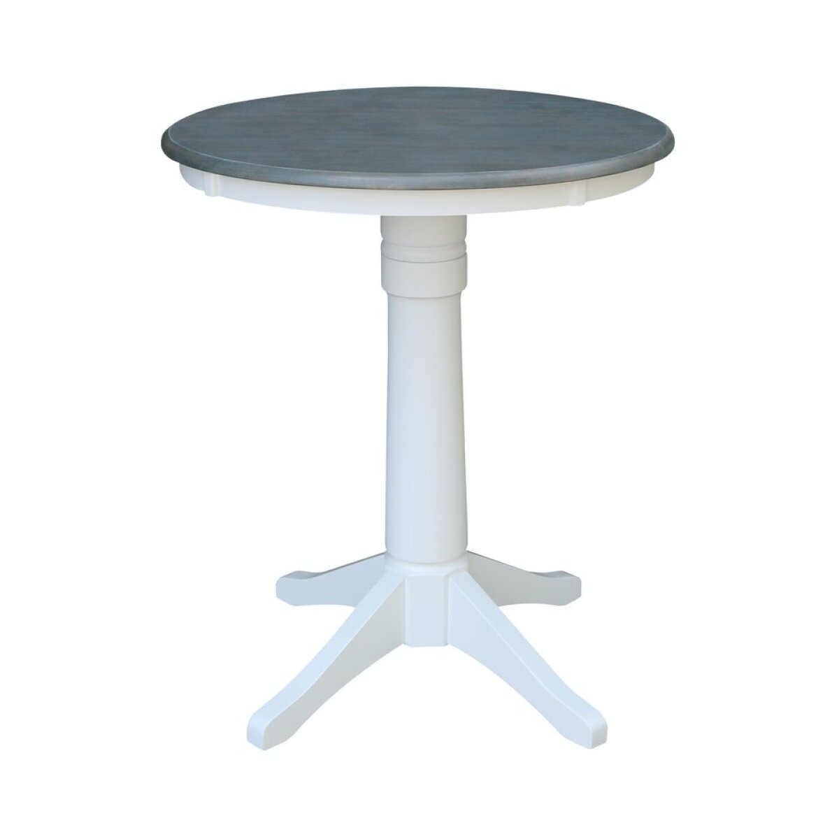 ecef3e9e6b53c3badb778f18fa48b221 30'' Round Table Top w/ 36"H Transitional Pedestal w/ Extension in Heather Gray & White - T08-6B - Image 1