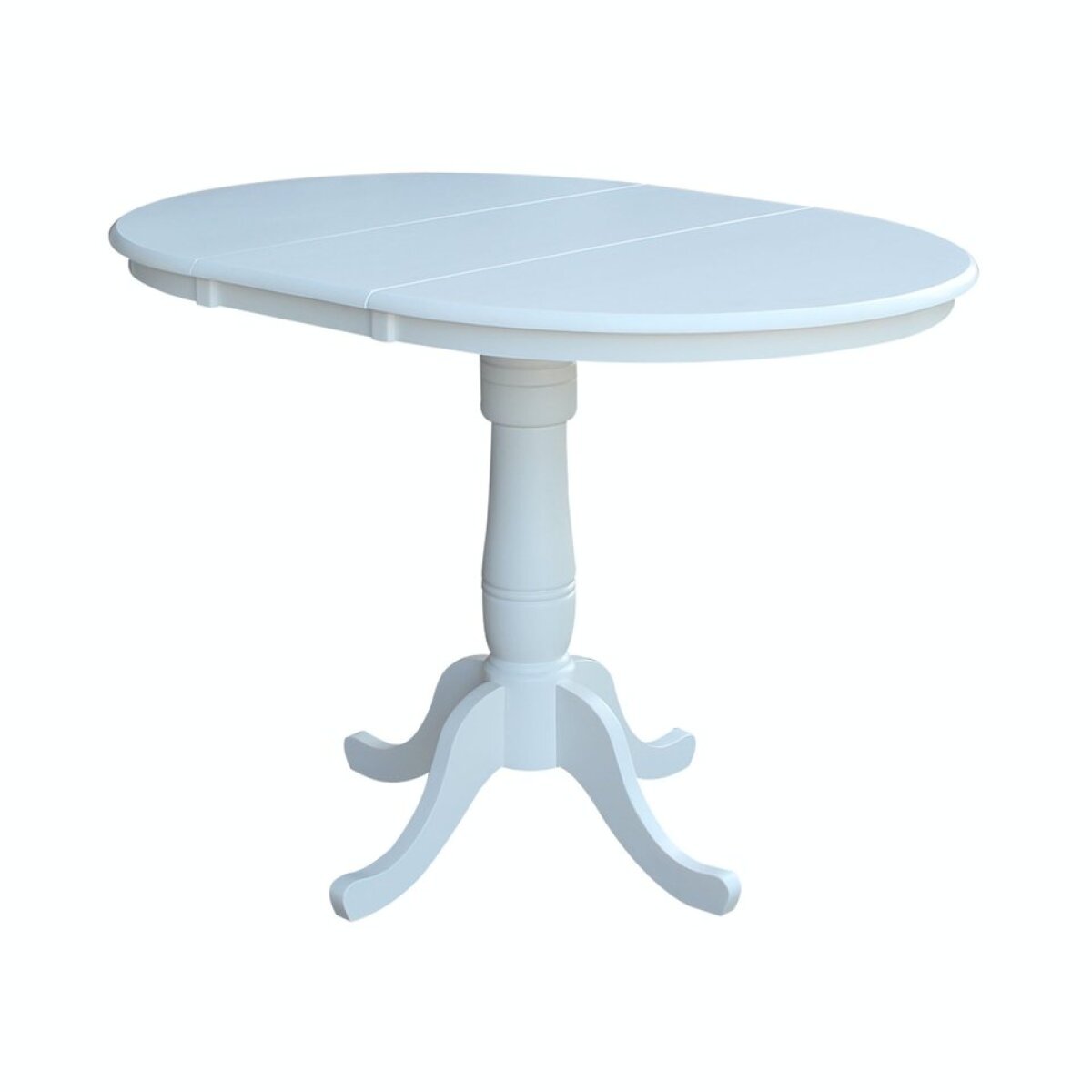 eeed904579842db097956b13713dd875 Dining Essentials - 36" Extension Table Top w/36"H Traditional Pedestal w/Extension in Pure White - Image 1