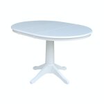 Dining Essentials - 36" Extension Table Top w/ 30"H Transitional Pedestal in Pure White