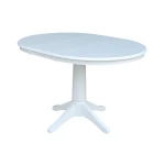 Dining Essentials - 36" Extension Table Top w/ 30"H Transitional Pedestal in Pure White