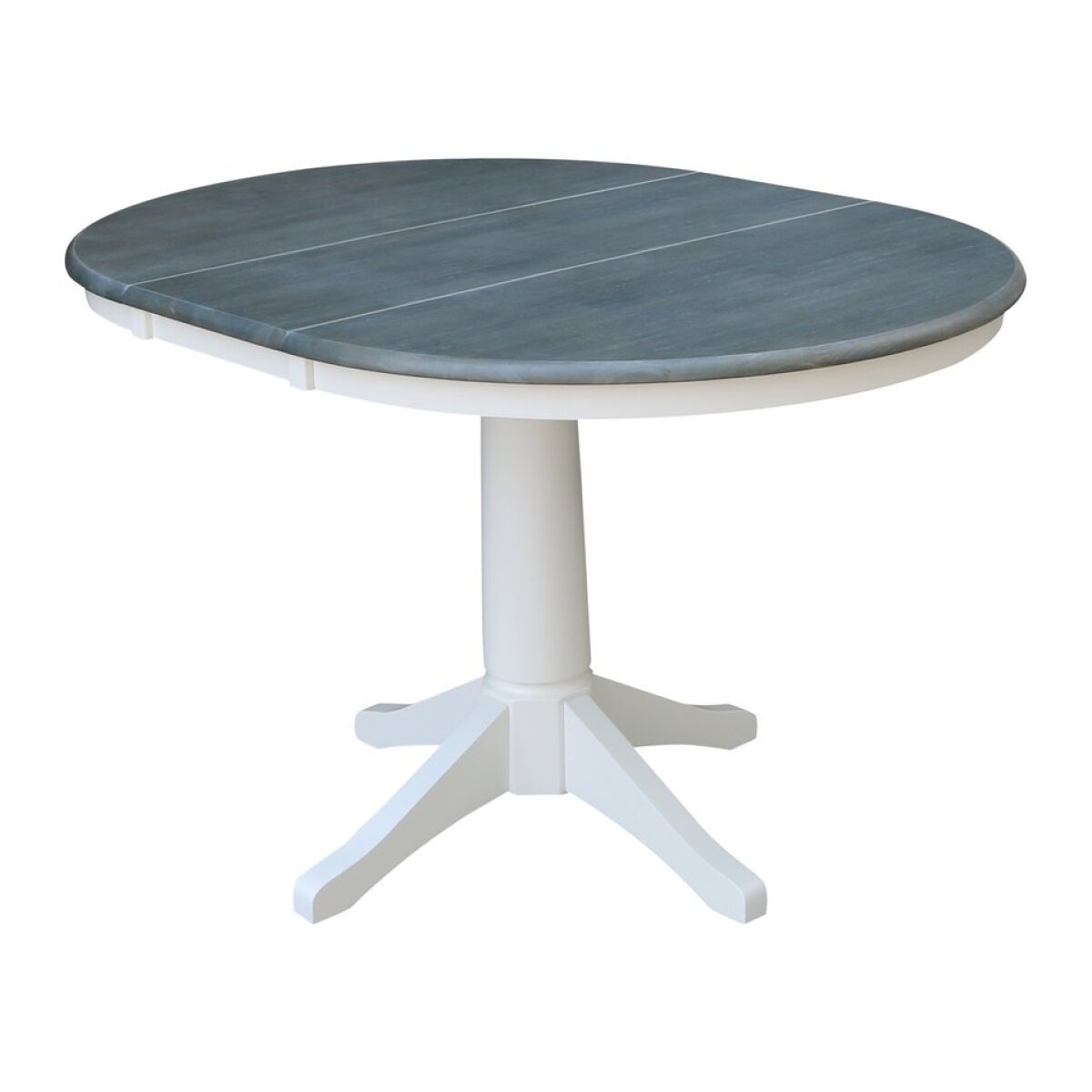 eff7be16527c3104def651a8ba4706c4 36" Extension Table Top w/ 30"H Transitional Pedestal in Heather Gray/ White - Image 1