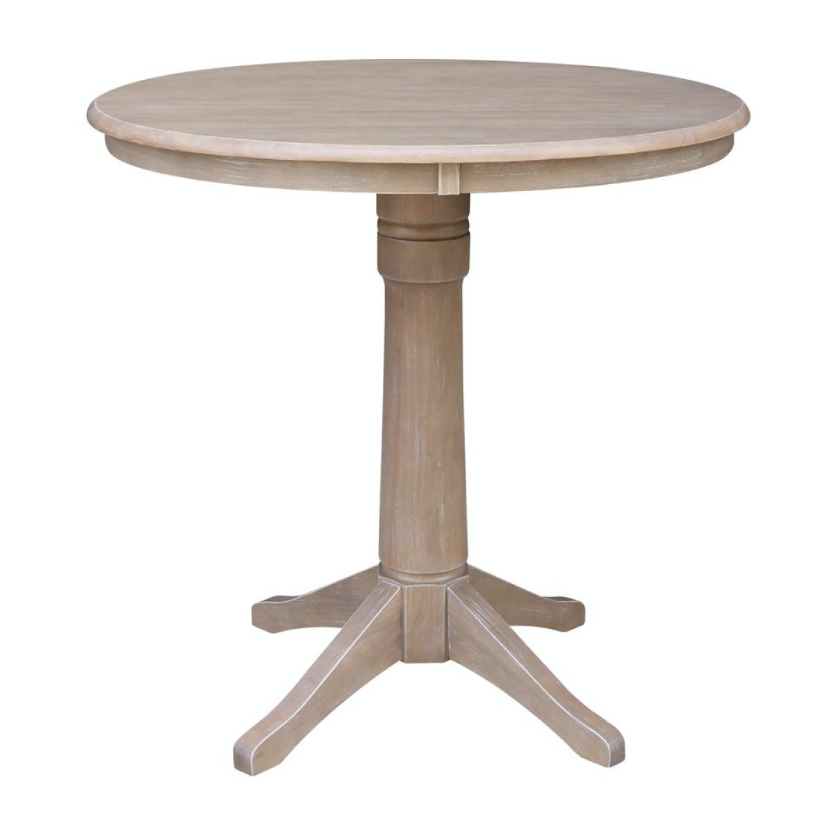 f08bcb2f4c7924c8086384aca6f00dbd Dining Essentials - 36'' Round Table Top w/36"H Transitional Pedestal w/Extension in Taupe Gray - Image 1