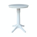 30'' Round Table Top w/ 36" Transitional Pedestal w/ Extension in Pure White - T08-30RT