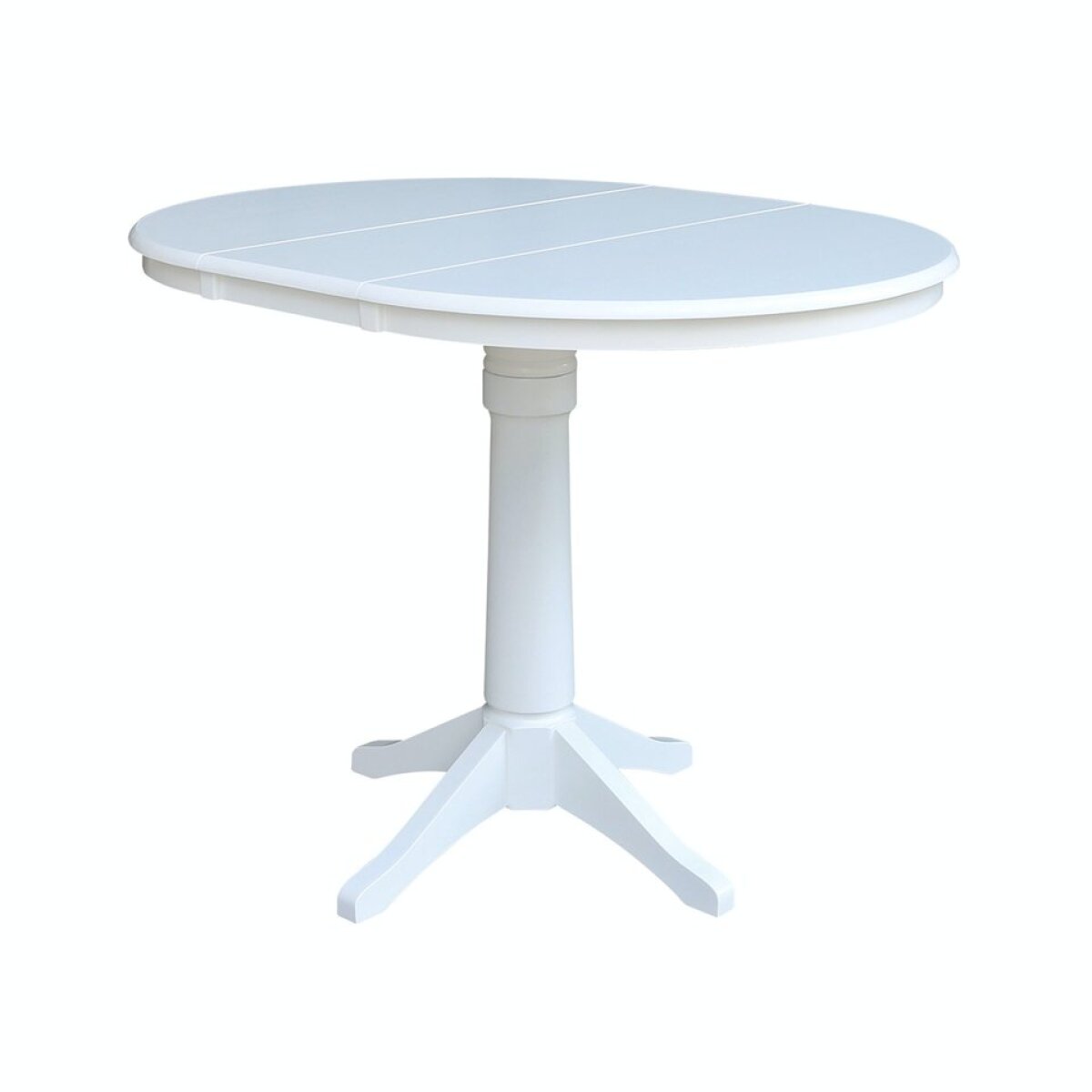 f2868c9d624148debd2d430a81b0685f Dining Essentials - 36" Extension Table Top w/ 36"H Transitional Pedestal w/Extension in Pure White - T08-36RXT - Image 1