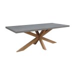 PARKS: Outdoor Living - Gray Rectangular Table Top w/ Teak Leg Base - ODT-38037-G