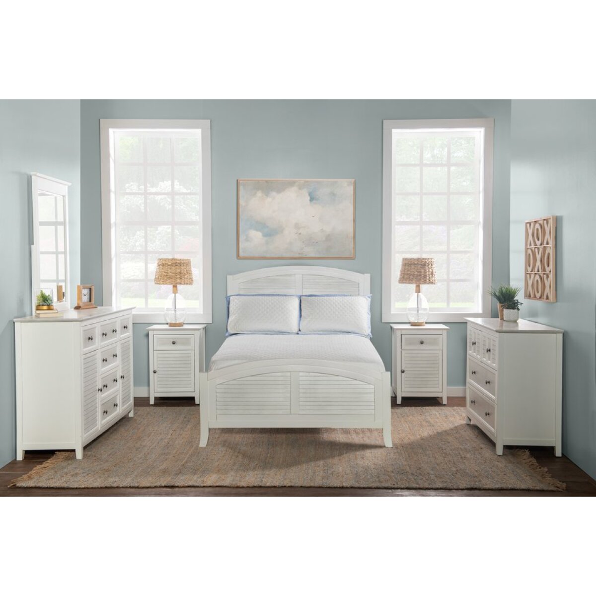 f2deaaca9d5b4540f75fb6a4955d6eb8 Tykes Bedroom - Chalk & White High Tide Arch Full Bed - BD128-1202FH - Image 1
