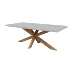 PARKS: Outdoor Living - White Rectangular Table Top w/ Teak Leg Base - ODT-38037B