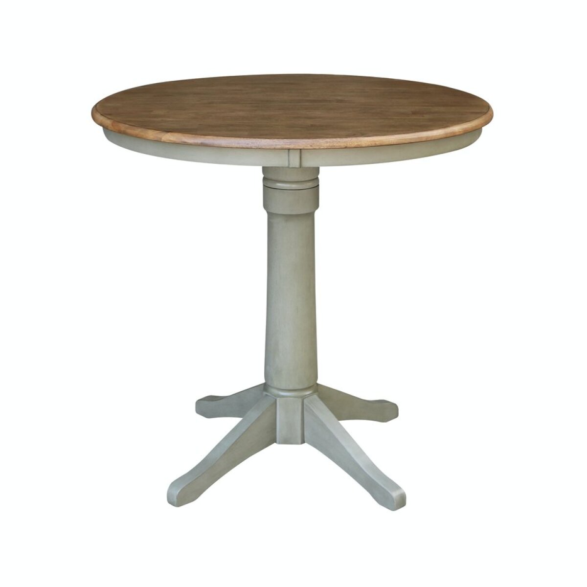 f62b99ce0126ffde32f6243fdfe4d709 Dining Essentials - 36'' Round Table Top w/ 36"H Transitional Pedestal w/ Extension in Hickory / Stone - Image 1