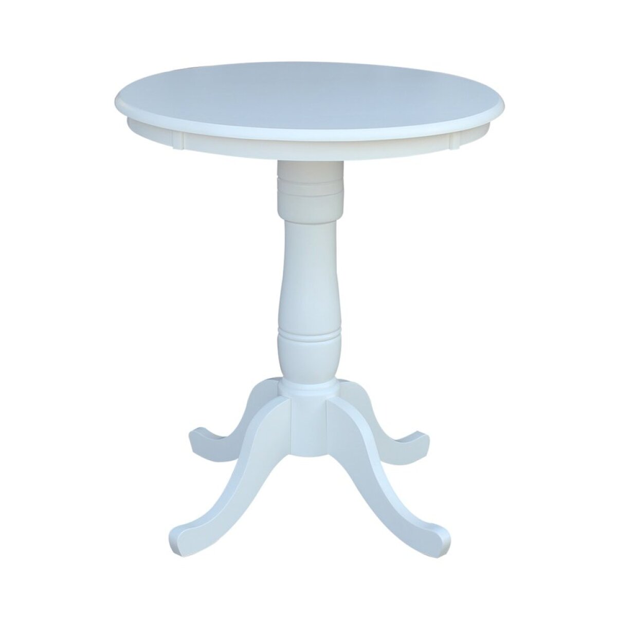 f6903ee7954b88867bb475e91a69e2bf 30'' Round Table Top w/ 36"H Traditional Pedestal w/ Extension in Pure White - T08-30P - Image 1