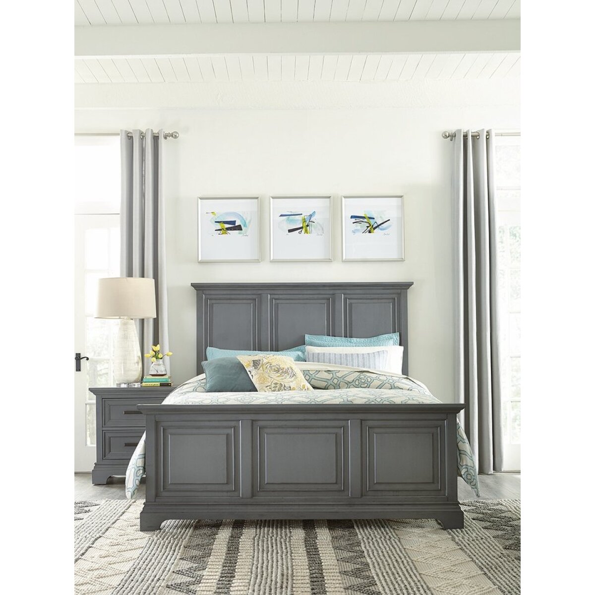 f963a13d8a4644816b444a4feffa02d7 Summit Bedroom - King Bed in Heather Gray - BD105-301KF - Image 1