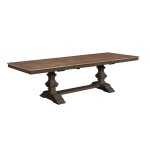 Vista Collection Extension Table Top and Banks Trestle Base in Hickory and Coal - T45-42110XXA