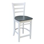 Dining Essentials - Emily Stool in Heather Gray & White