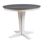 Cosmopolitan Collection - 48" Sienna Round Solid Top w/ 36" Verona Pedestal in Heather Gray and White - T05-148RT