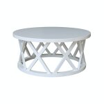 Home Accents - Ceylon Round Coffee Table in White