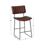 Tribeca 24″ Commercial Grade Counter Stool, Cordovan Vegan Leather - Image 10