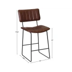 Tribeca 24″ Commercial Grade Counter Stool, Cordovan Vegan Leather - Image 9