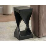 Solana Solid Wood Accent Table, Black Finish
