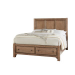 Cool Farmhouse Panel Bed w/ Storage Footboard