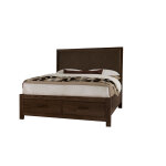 Lodge & Loft Wood Trim Upholstered Storage Bed - Sedona Brown Fabric