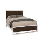 Lodge & Loft Wood Trim Upholstered Bed - Sedona Brown Fabric